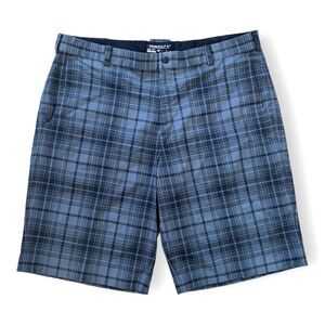 Nike Golf Mens DriFit Shorts  Flat Front Athleisure Plaid Grey Black Sz 38